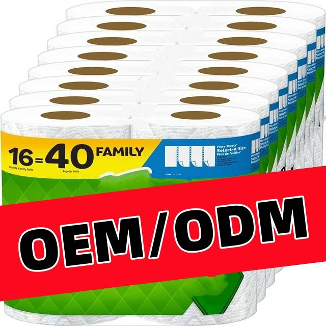 Kitchen Paper 2ply Perforated Tree Free Strong Absorbent Sustainable Bamboo Roll Towel Tissue