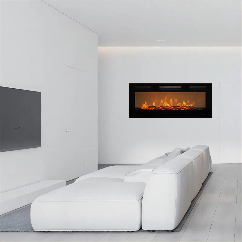 LED Flame Water Vapor 3D Artificial Decorative Heat Electric Fireplace for Hotel