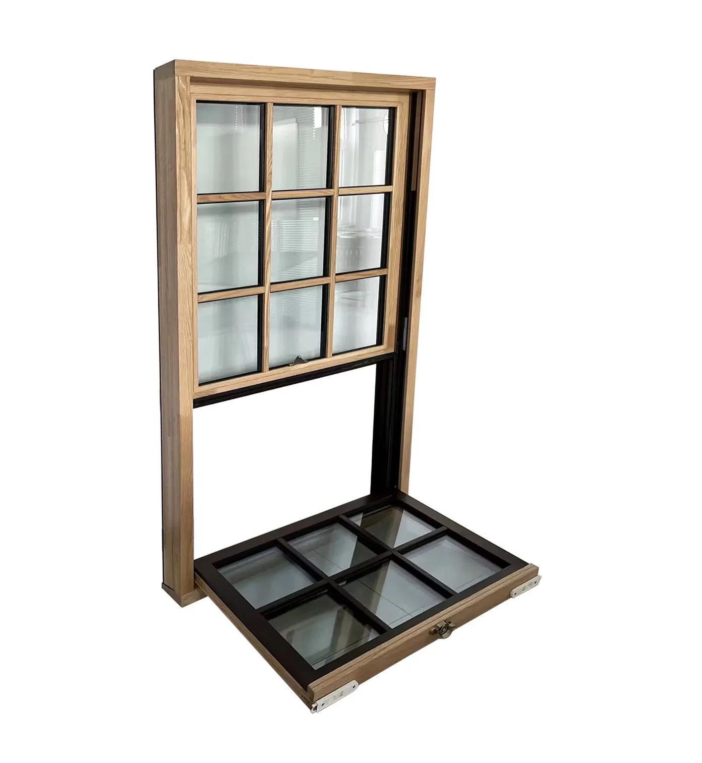 Penjoy Modern Design Classical Style Aluminum Wood Hung Window