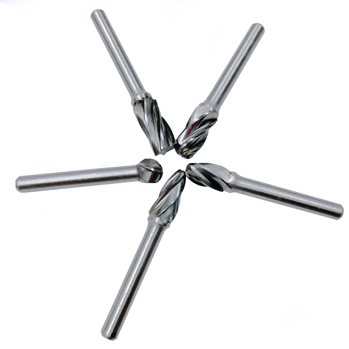 Factory Wholesale Top High Quality 5PCS 6mm 1/4 Inch Grey Rose Box Tungsten Rotary Cutter Steel Aluminum Cut Carbide Burrs