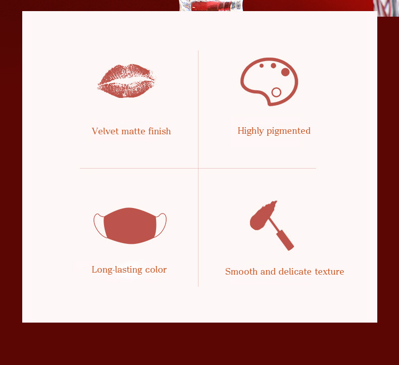 Блеск для губ Velvet Matte, водостойкий, без липкости