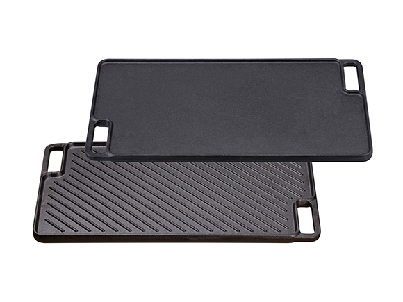 Двусторонняя чугунная сковорода-гриль с антипригарным покрытием