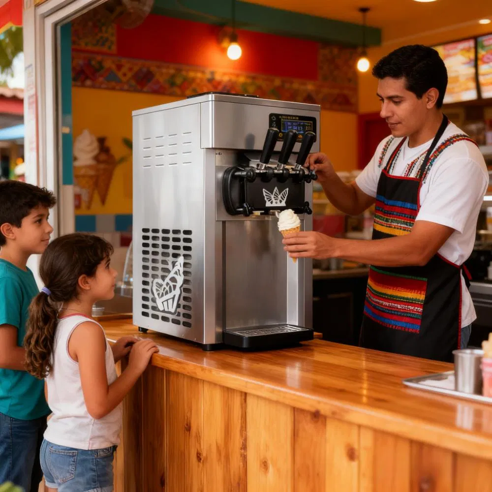 Heavybao Argentina Chile Peru Latin America Commercial Soft Ice Cream Icecream Maker Machine