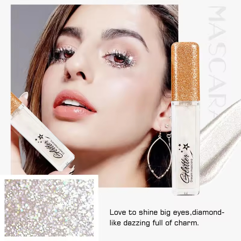 Ditong Customized Logo Long Lasting Mascara Waterproof Shimmer Liquid Glitter Mascara