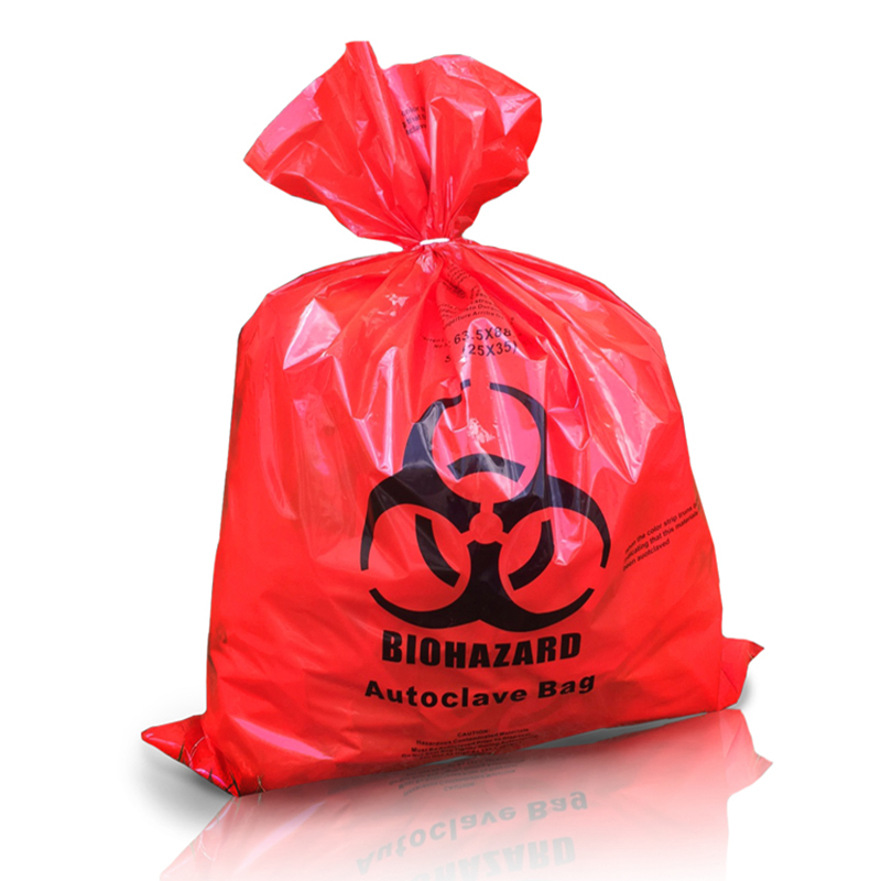 Biohazard Large Capacity Plastic Trash Bags for Medical Waste Disposal