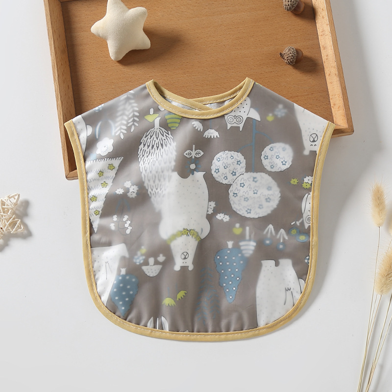 New Baby Saliva Towel Leak-Proof Cotton Children's Rice Pocket Waterproof and Anti-Dirty Baby Bibs