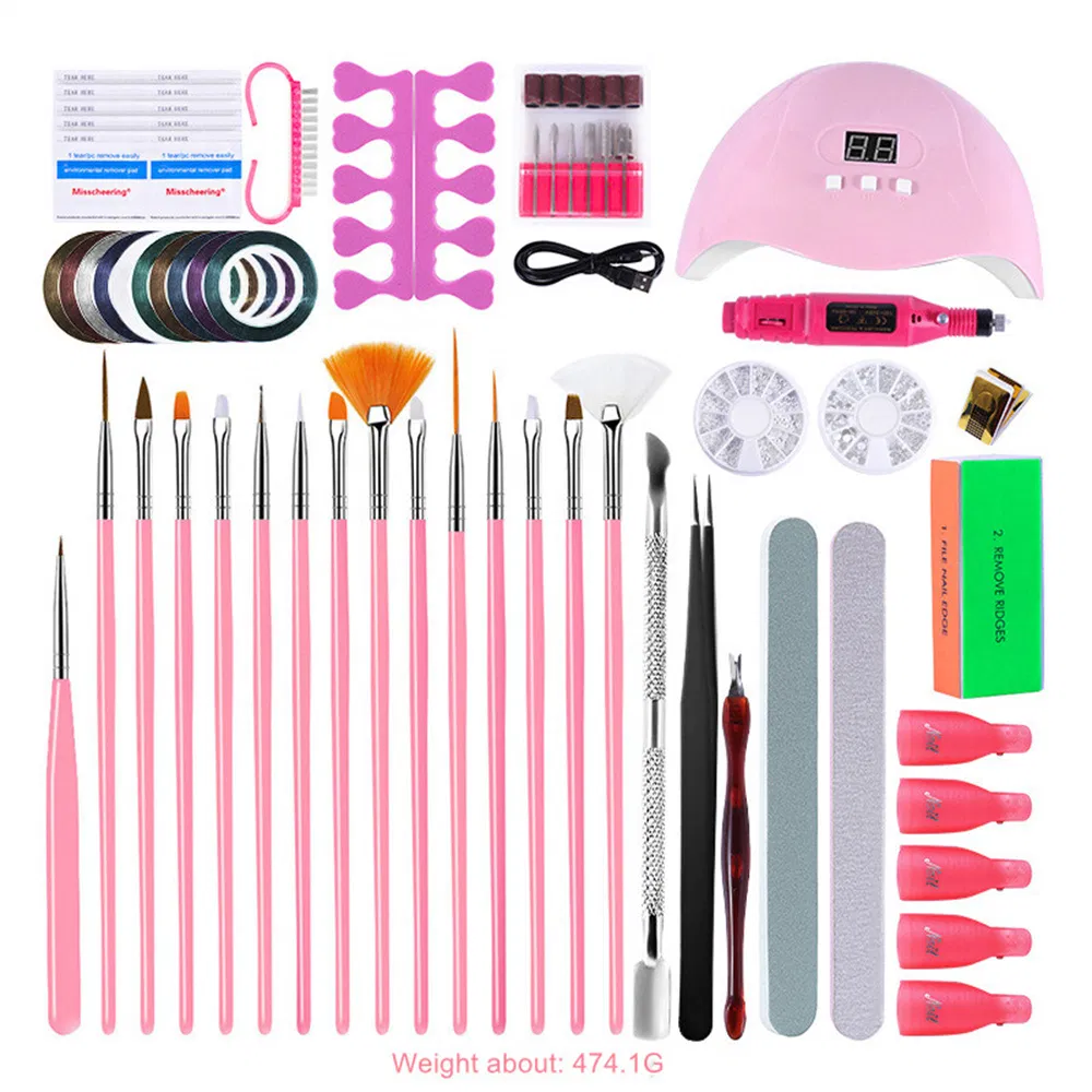 Hot Selling Nail Tools Set Nail Lamp Nail Dril Nail File Paint Pen Manicure Set