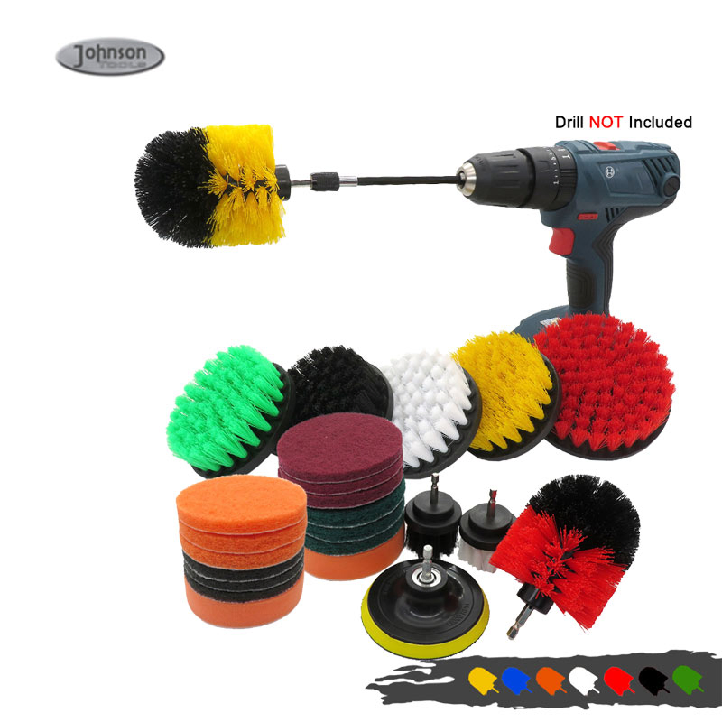 Набор щеток для дрели 20 шт, черные, для уборки