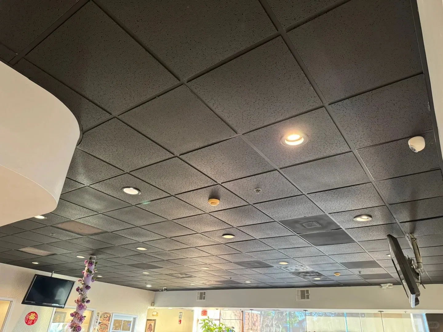 Cinema Microporous Sheet Black Mineral Wool Board Suspended Fiberglass Ceiling Tiles Baked Paint Keel Sound-Absorbing Material