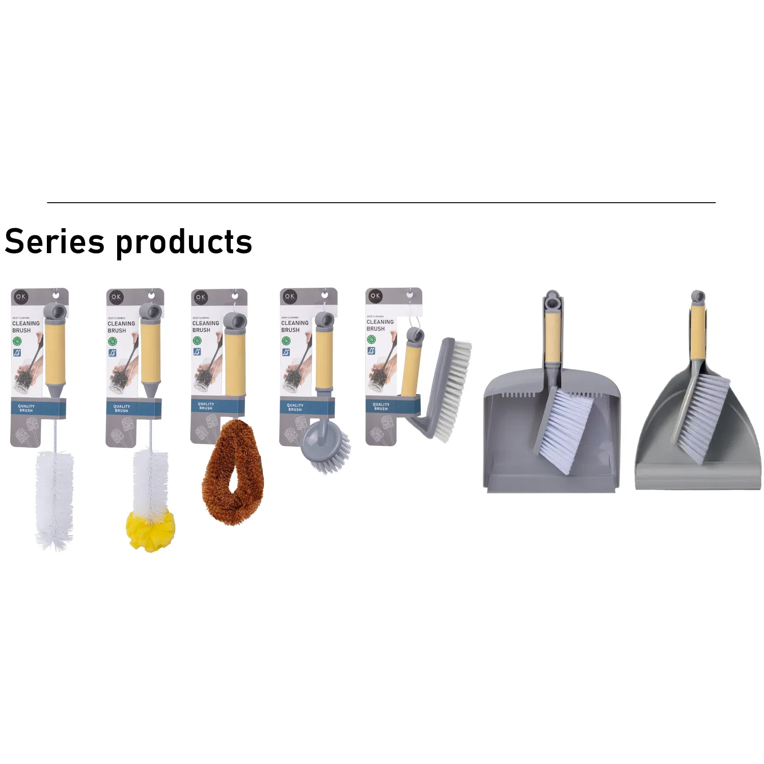 Handheld Cleaning Brush with Non-Slip Handle and Dustpan Combo