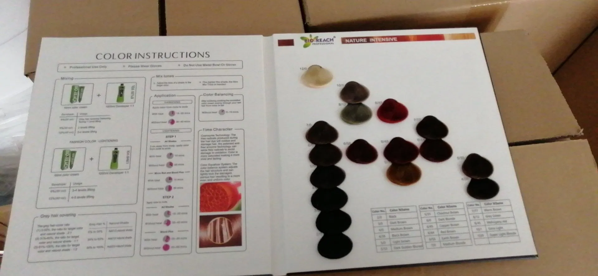 Straight & Round Shades Hair Color Chart Colour Swatches Professional Manufacturer