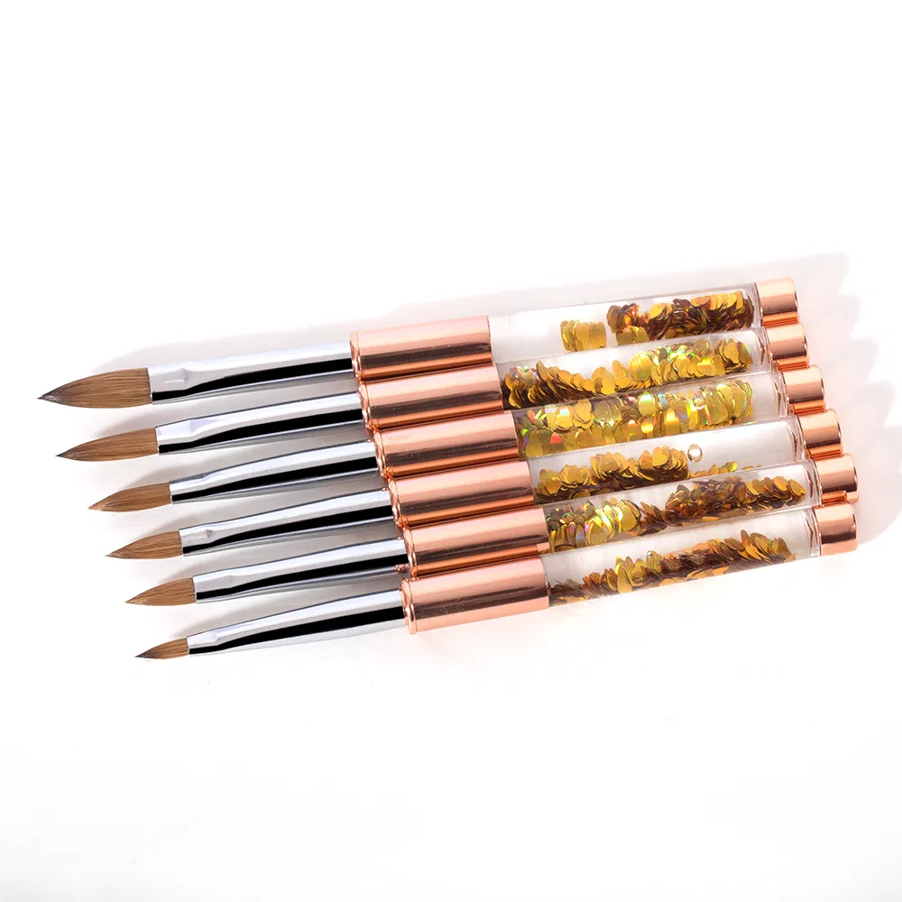 Guyo Gold 100% Kolinsky Acrylic Brush with Liquid Sequins Inside