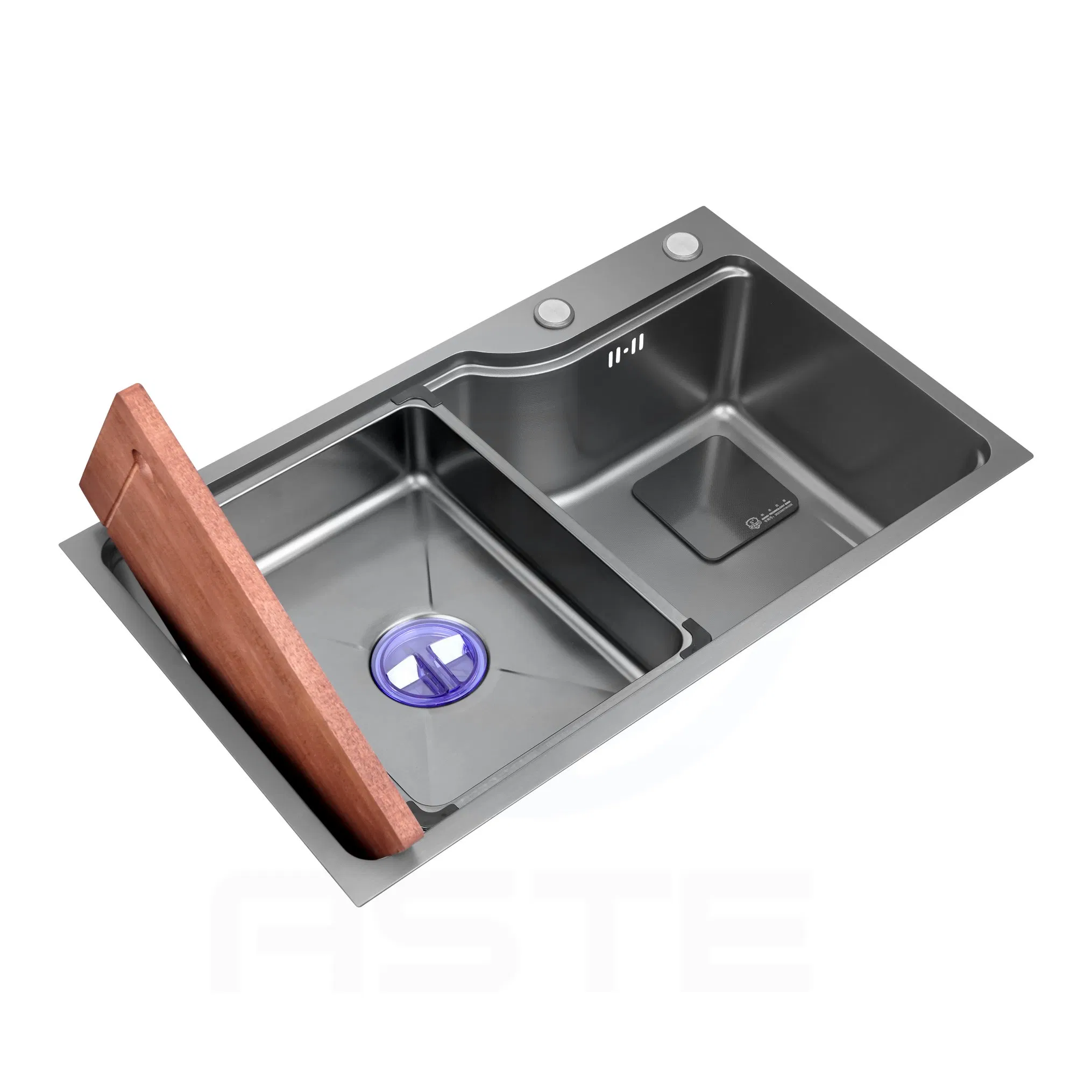 68× 45 Cm with Innovative Drainage System and Multifunction with Accessories Drawn Pressing Stainless Steel 304 Single Bowl Kitchen Sink Spr6845