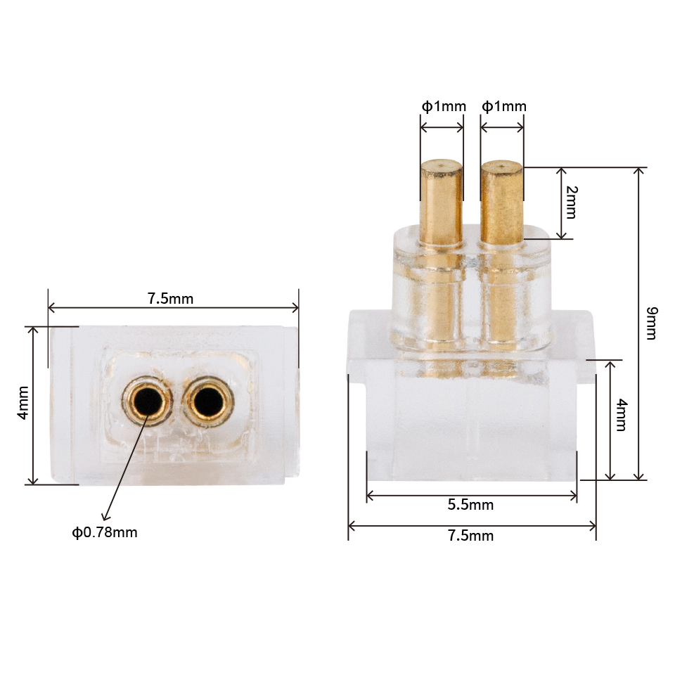Разъём для слухового аппарата IEM, 2-pin