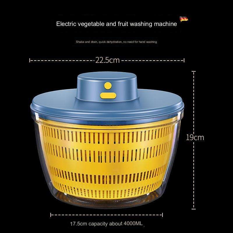 Compact Plastic Salad Spinner with Drain Handle Easy to Use Vegetable Washer for Small Kitchens