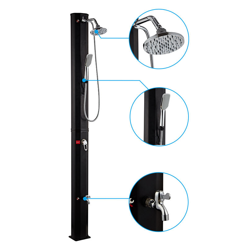 40L Large Shower Column Aluminum Outdoor Shower Round for Pools and Gardens