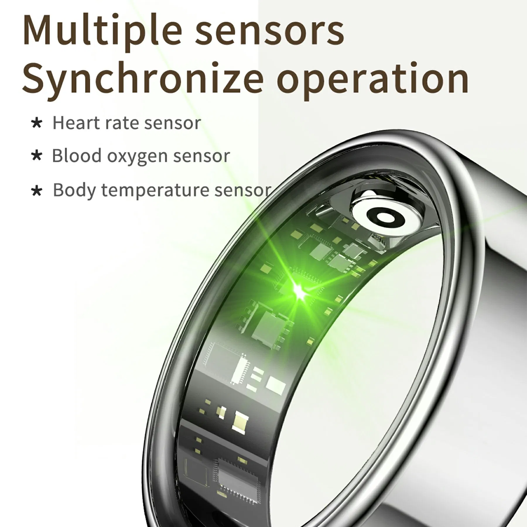 R99 Smart Ring with Charging Case Support Heart Rate, Blood Oxygen, Sleep Monitoring - Black / #7 / 17.4mm