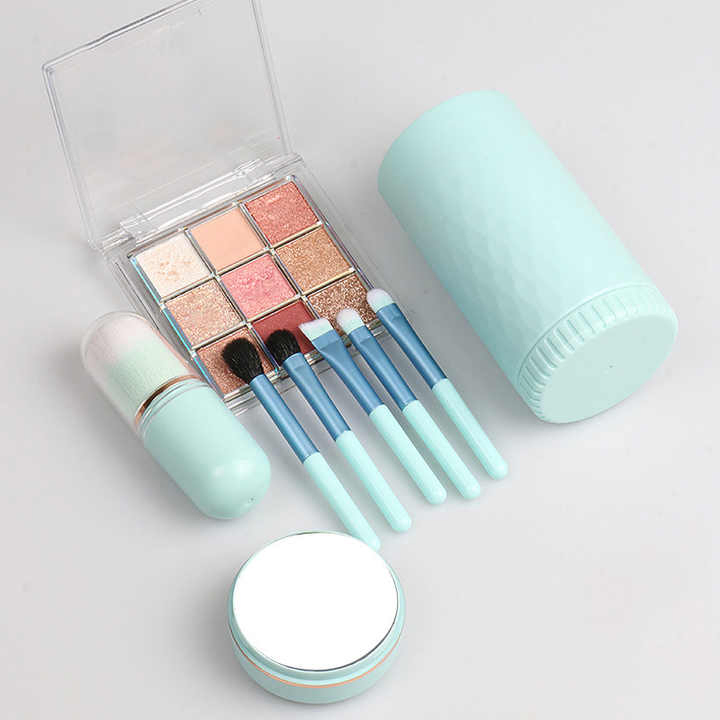 Wholesale Make up Brush Mirror Case Portable Mini Makeup Brush Set with Mirror