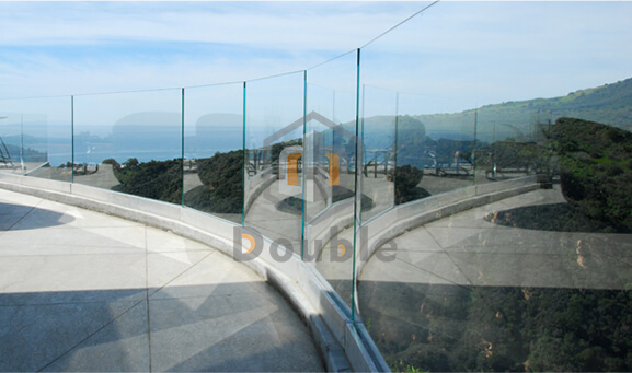 Frameless Glass Balcony Railing Aluminum U Channel Glass Balustrade