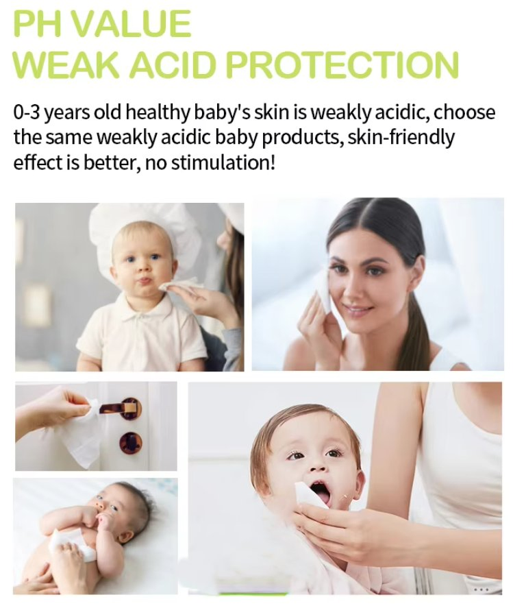 High Quality Non-Alcohol Free Baby Wet Wipes 80PCS Per Pack for Cleaning
