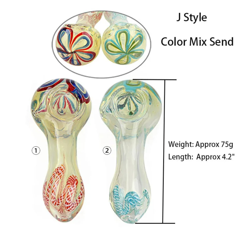 4.0-4.6 Inch Windmill Lollipop Color Spoon Hand Pipe Colorful Glass Pipe Mini Hand Glass Smoking Pipes
