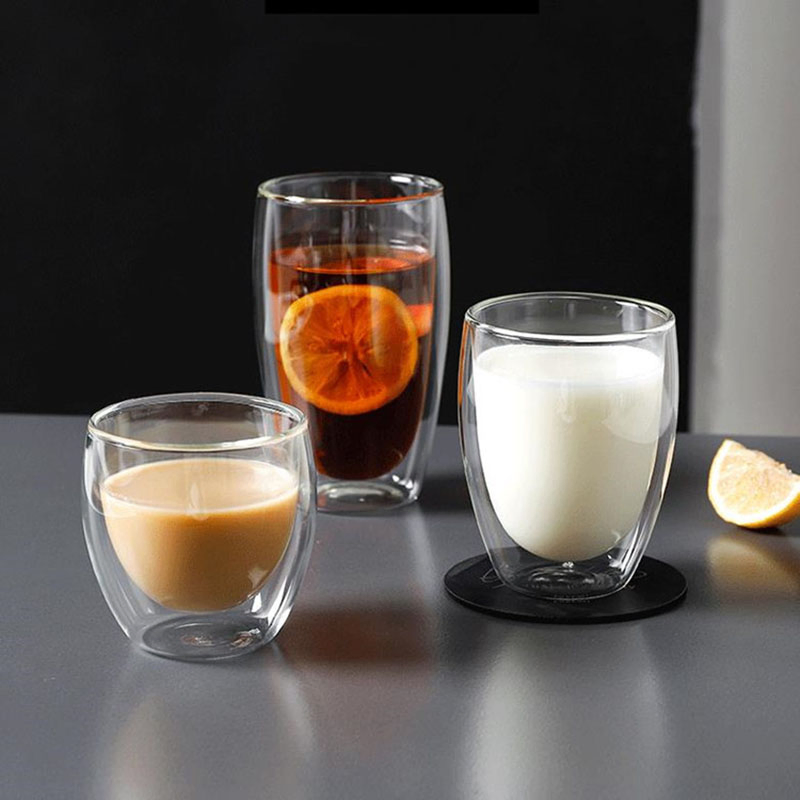 Wholesale Transparent High Borosilicate Household Double-Layer Insulated Glass Cups