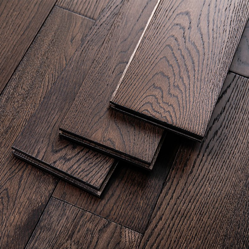 Modern Dark Tones Oak Hardwood Flooring 1 Year Warranty
