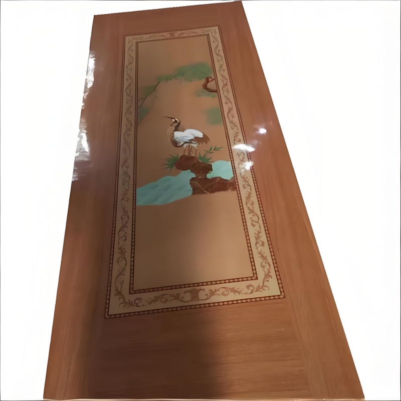 2.5mm 2.7mm 3mm Glossy Surface Polyester Flat HDF Door Skin with UV Surface
