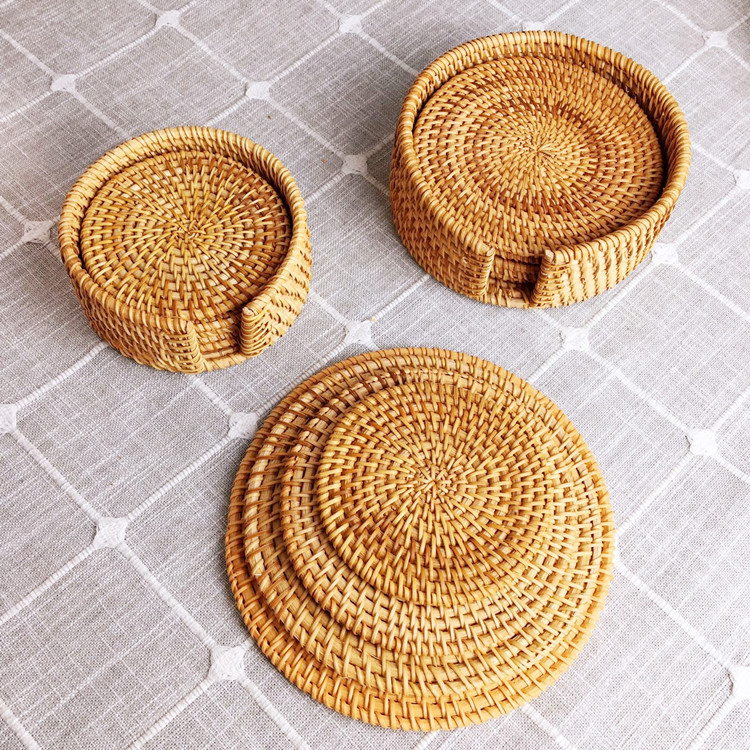 Handmade Rattan Woven Heat-Insulating Table Rattan Decor Placemats