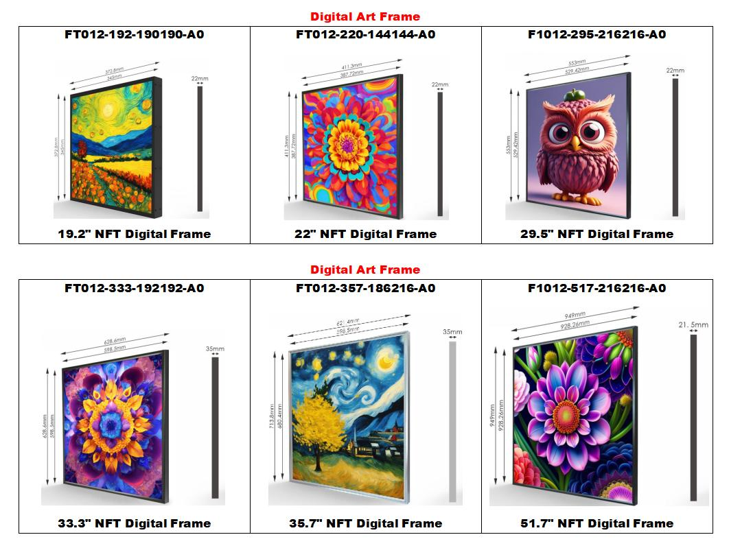 10 Kg 33.3 Inch 1900*1900 WiFi Digital Signage Kiosk Picture Video Photo Art Frame