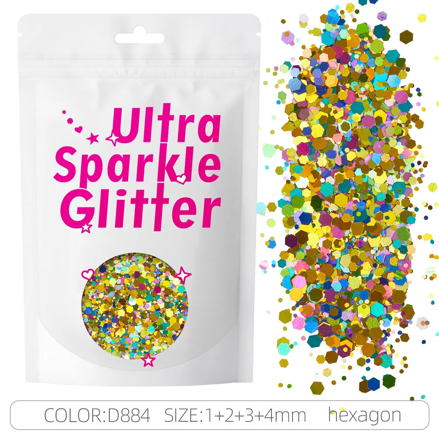 Eco-Friendly Cosmetic Holographic Chunky Glitter Chameleon Loose Mixed Ultra Sparkle Glitter Bulk