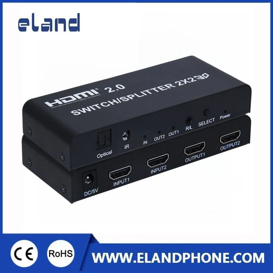 Коммутатор HDMI 4K 2x2, переключатель и сплиттер