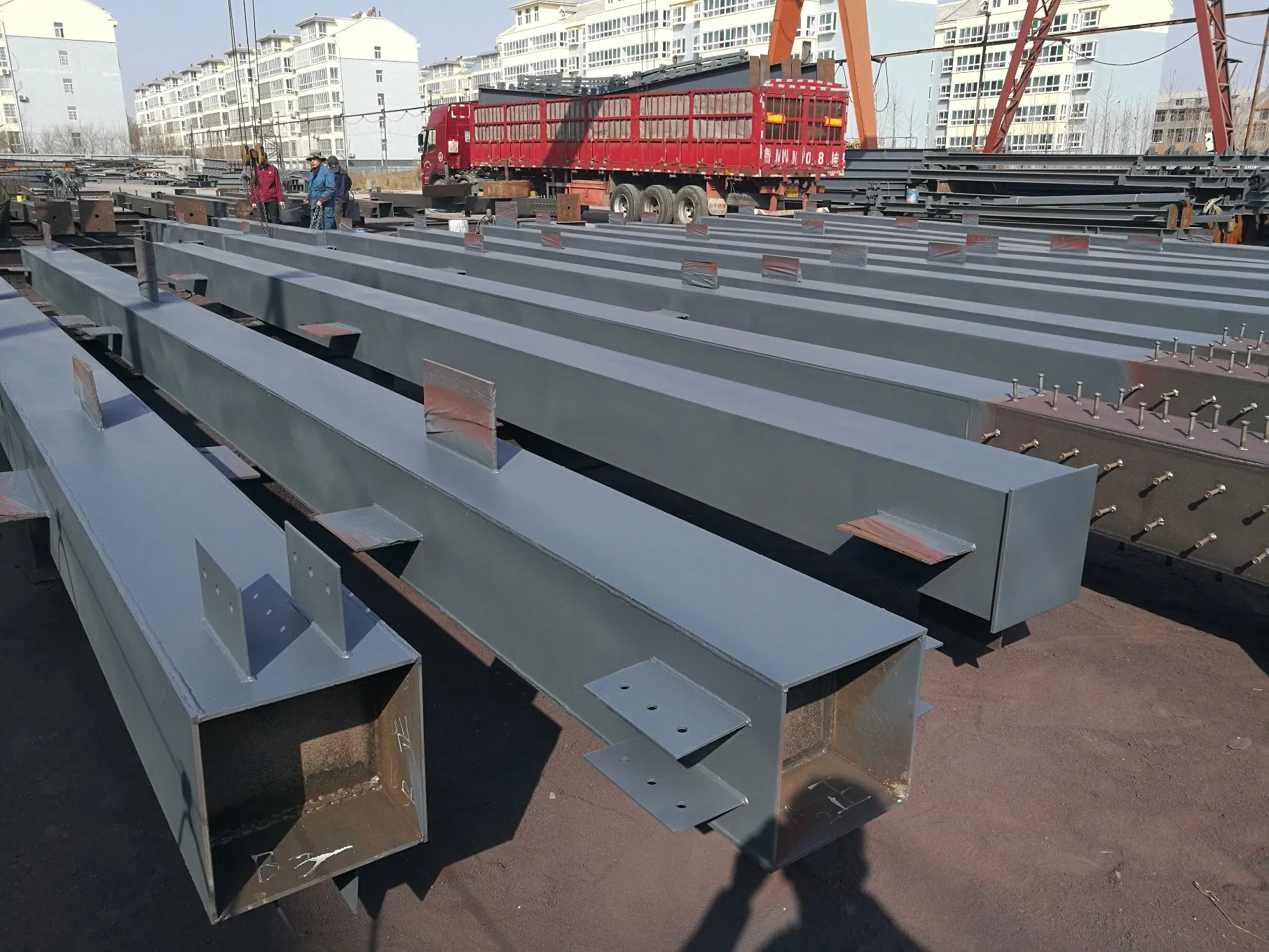 Steel Column for Prefab Steel Structure Building H Section Welded Steel Column Fabricated Steel Structure Components Column Beam