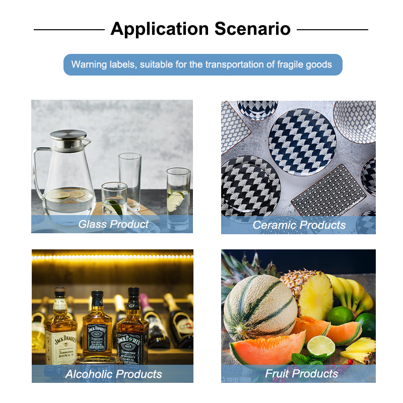 Self-Adhesive Large Roll Raw Material Coated Paper Semi-Gloss Coated Paper Logistics Transportation Fragile Product Warning Label