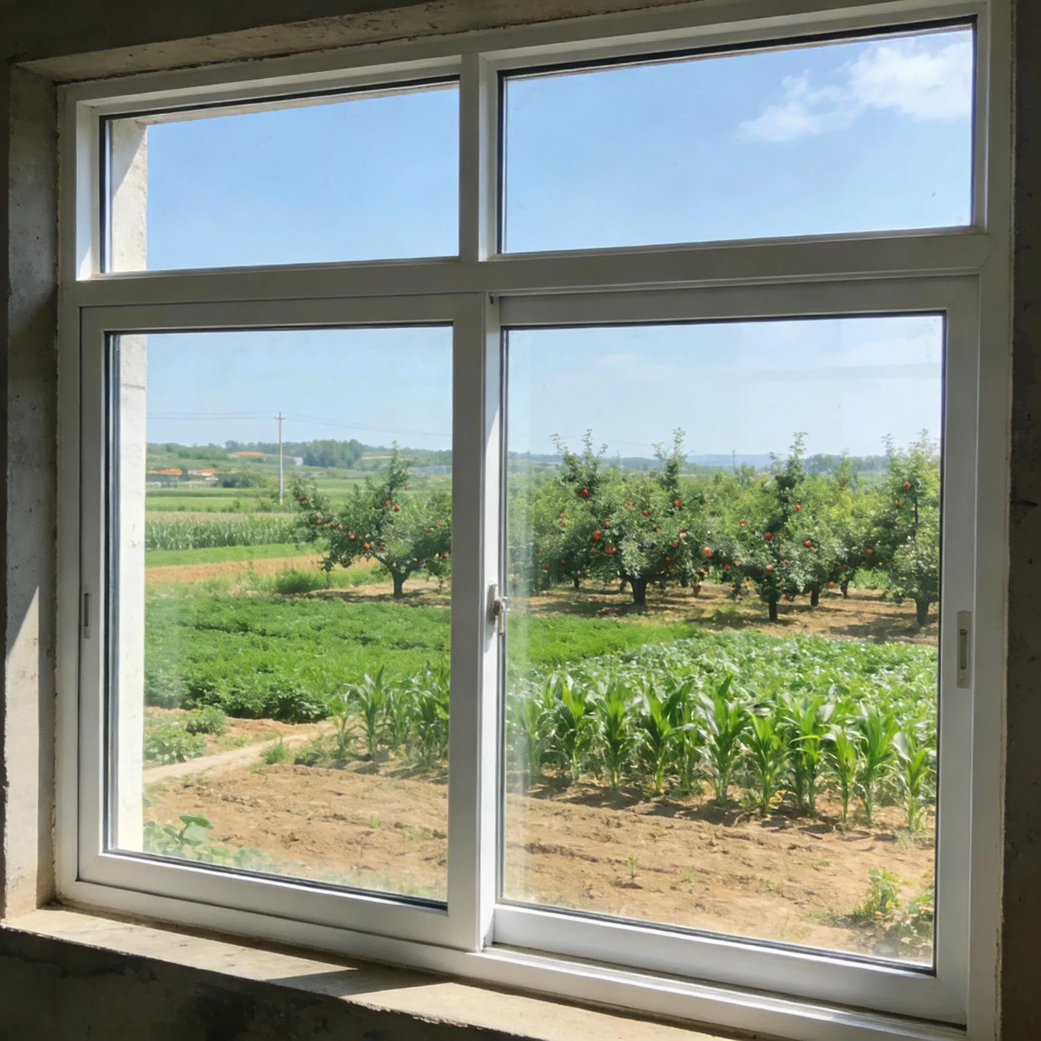 Durable Sliding Window with Powder Coating in Aluminum Alloy Design