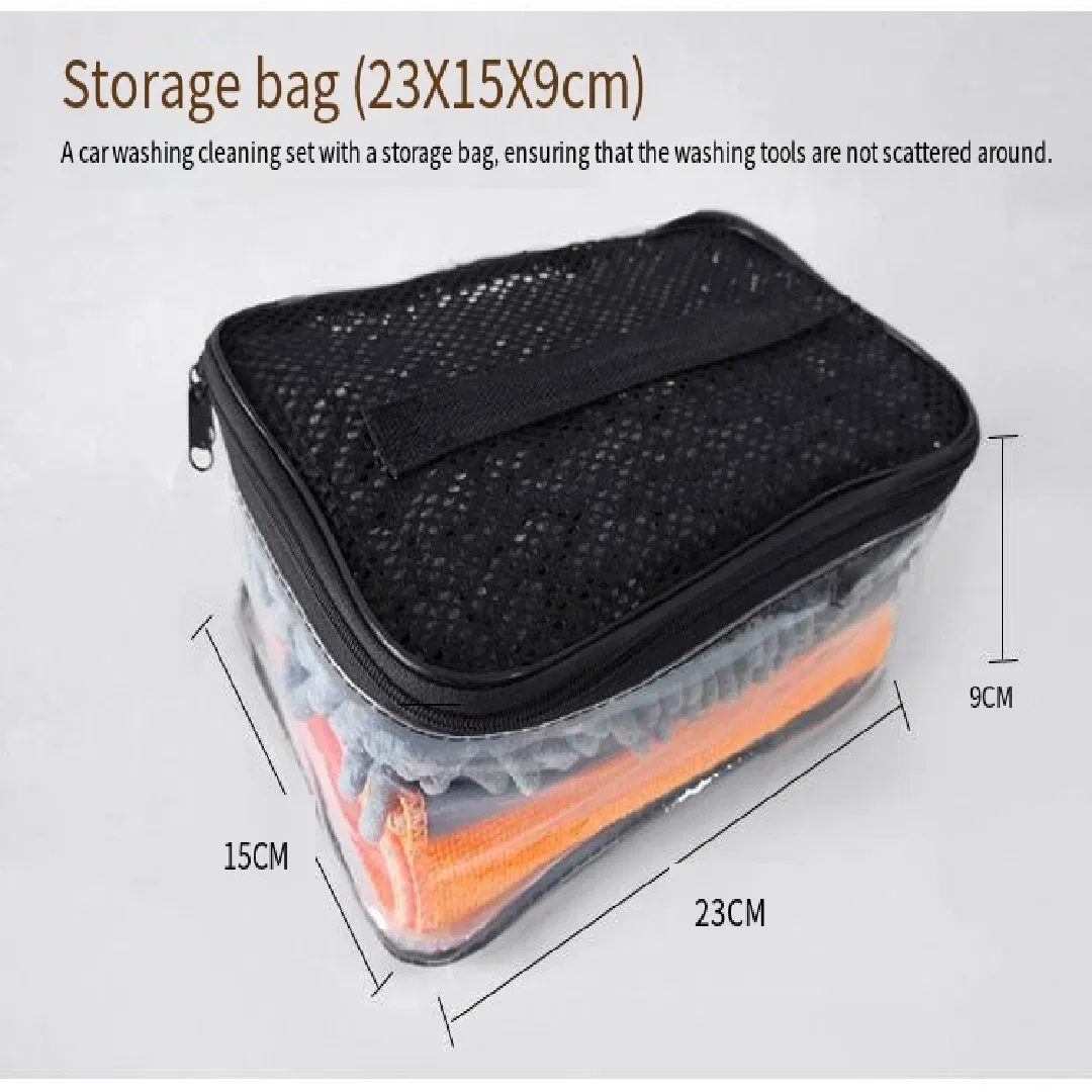 Microfiber Wash Car Cleaning Products Towel Sponge Wash Mitt Brush Kit