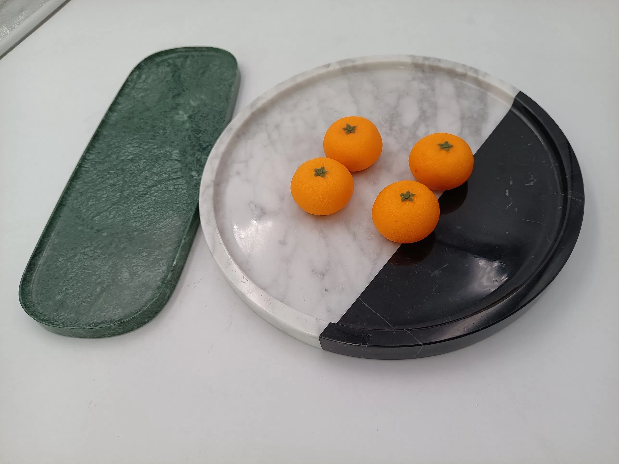 Natural Stone Marble Fruit Trays Fruit Plate for Home Decoration