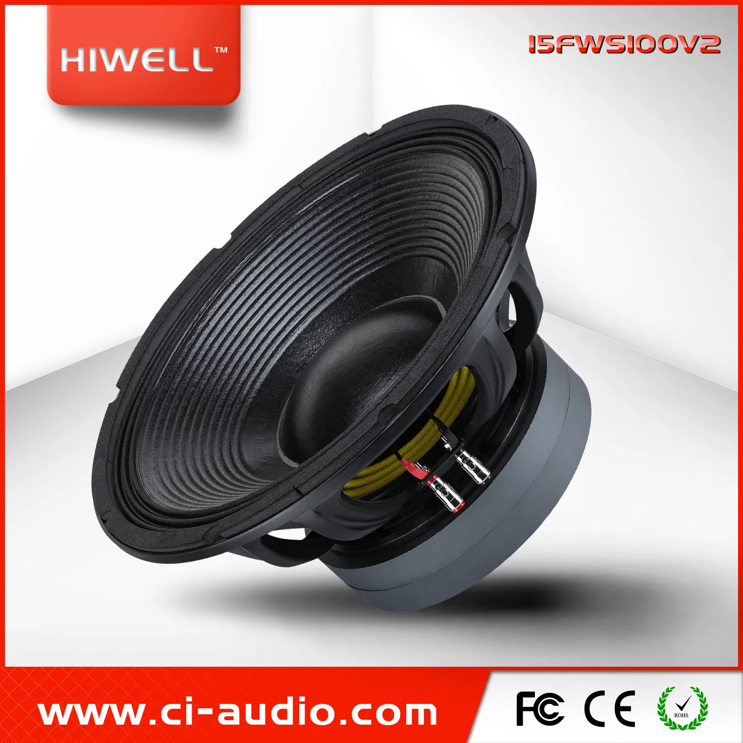 Outdoor Powered Audio Speaker 15 Inch Double Magnets Subwoofer Professional Sound System.