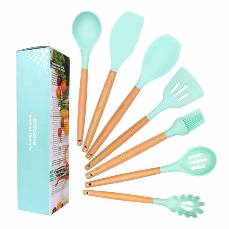 Good Quality Kitchen Accessories Cooking Tools Wood Handle Cooking Kitchen Utensils Set
