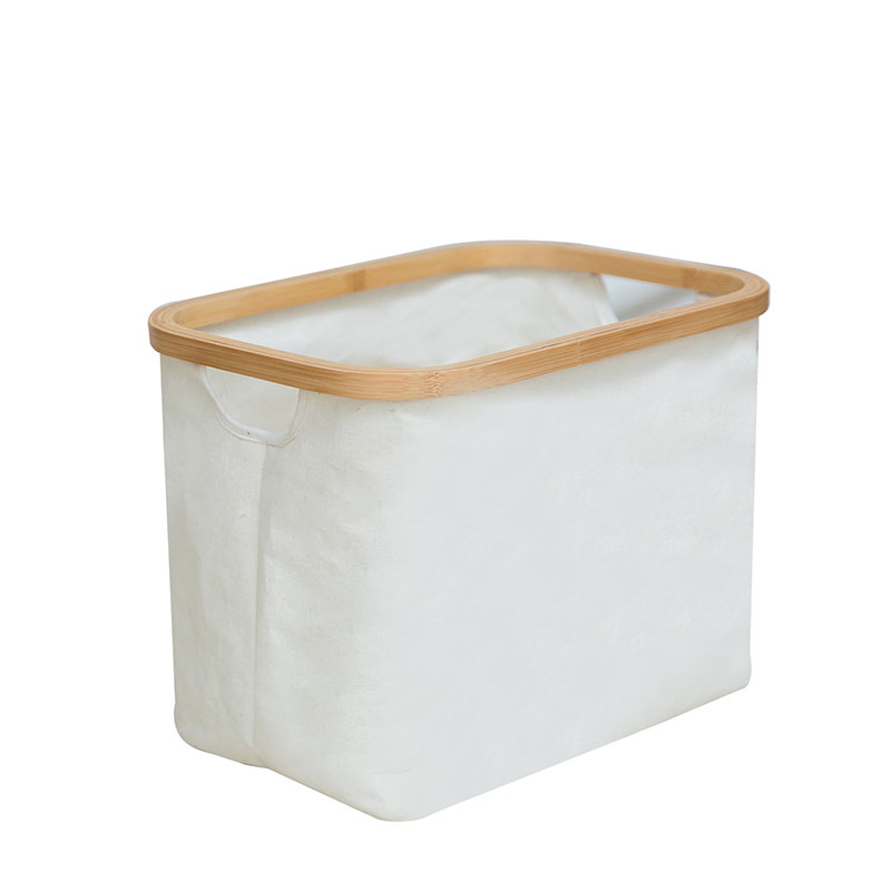 Wholesale Household Foldable Bamboo Fabric Laundry Basket