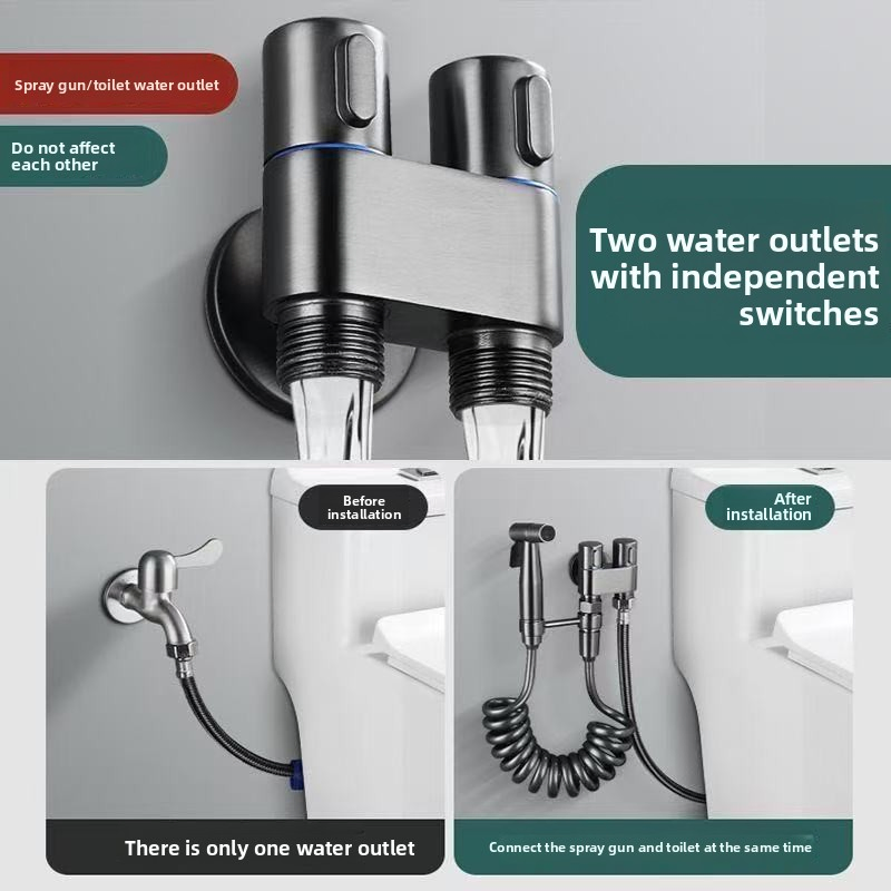 Premium Stainless Steel Bathroom Bidet Sprayer Gun with Pressure Nozzle