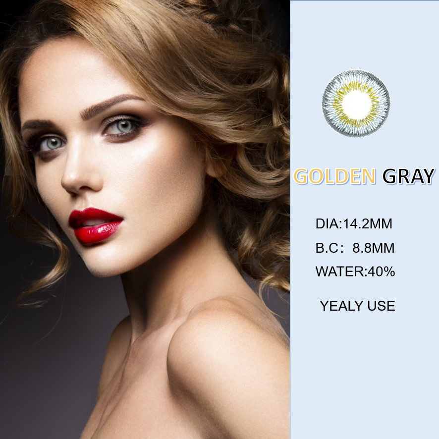 Eye Contacts with Color Hot Sale Color Contact Lenses Beauty Pupilentes 1 Pair Yearly Ues /Can OEM Customized Package