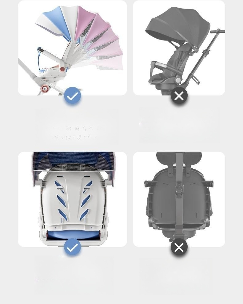 Hot Sale Lightweight Pushchair One-Touch Folding Infant Pram Baby Stroller