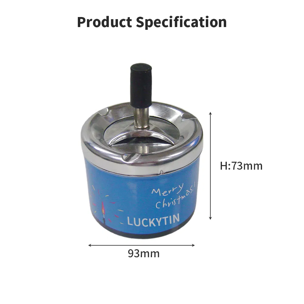 OEM ODM Manufacture Design Tinplate Desktop Organizer Metal Multi Functional Tray Plain Tin Ashtray Custom with Cover