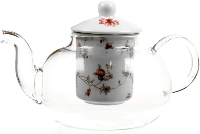 Borosilicate Glass Teapot with Colors Ceramics Filter and Lids