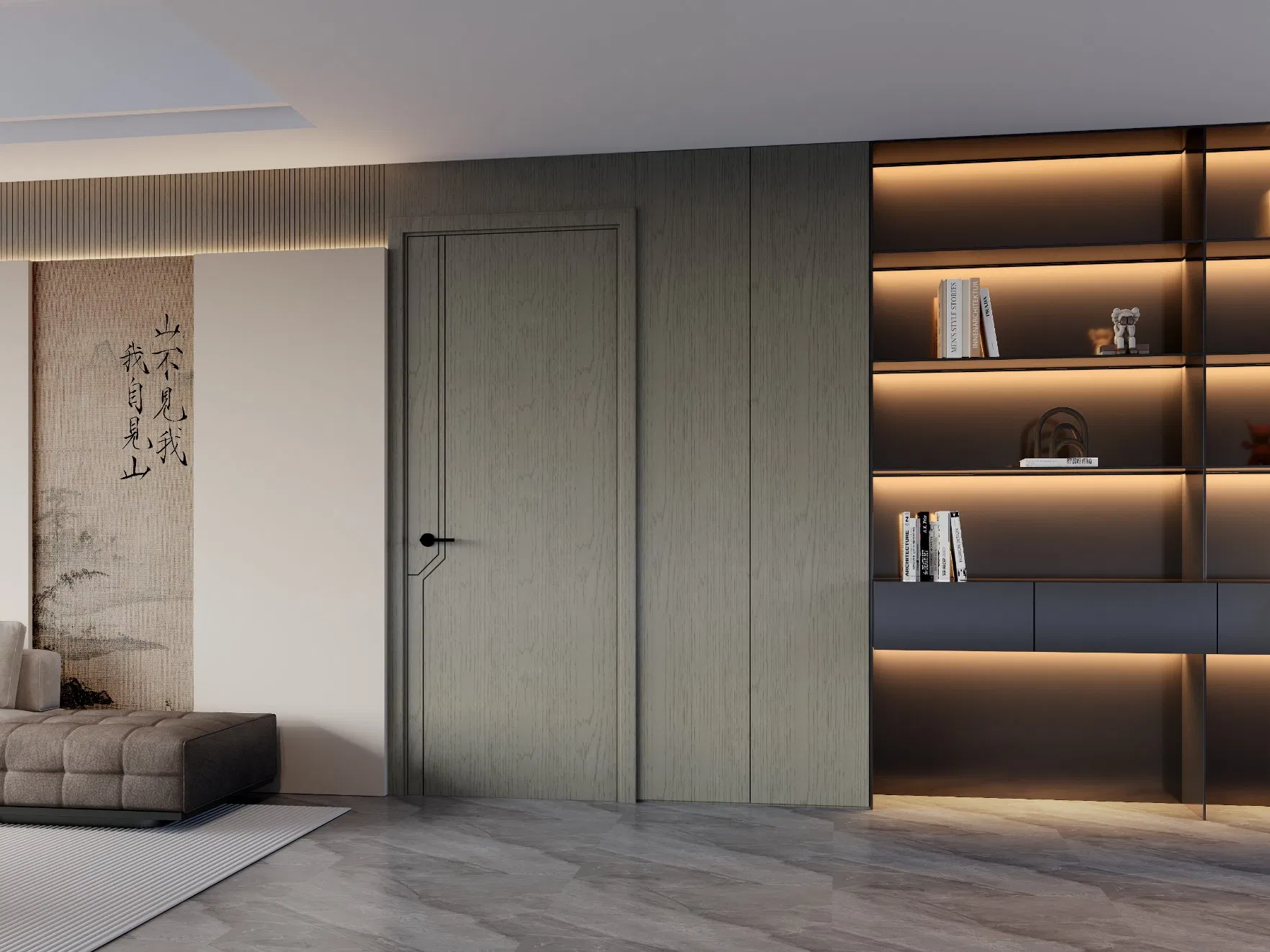 WPC Flat Door with Strong Core and Waterproof Finish