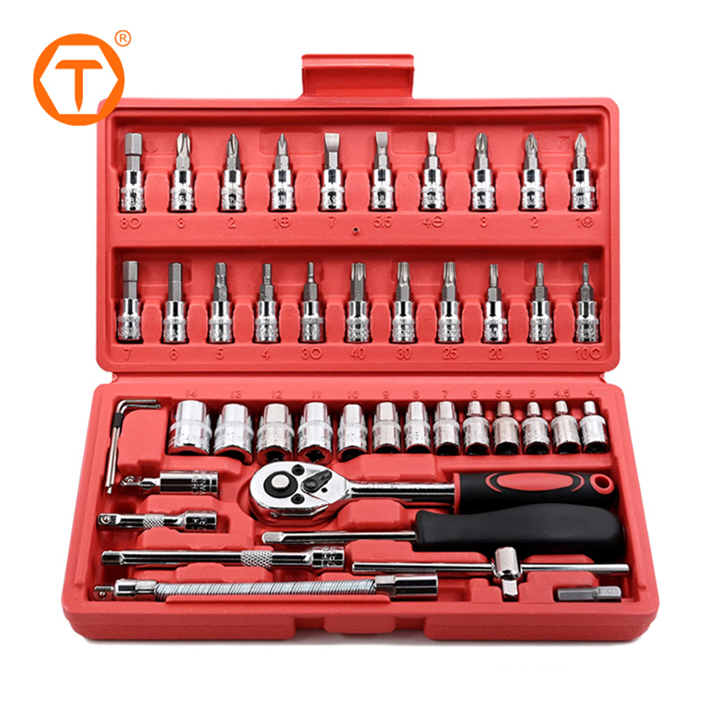 Набор адаптеров и головок Sinotools 1/4 дюйма, 46 предметов