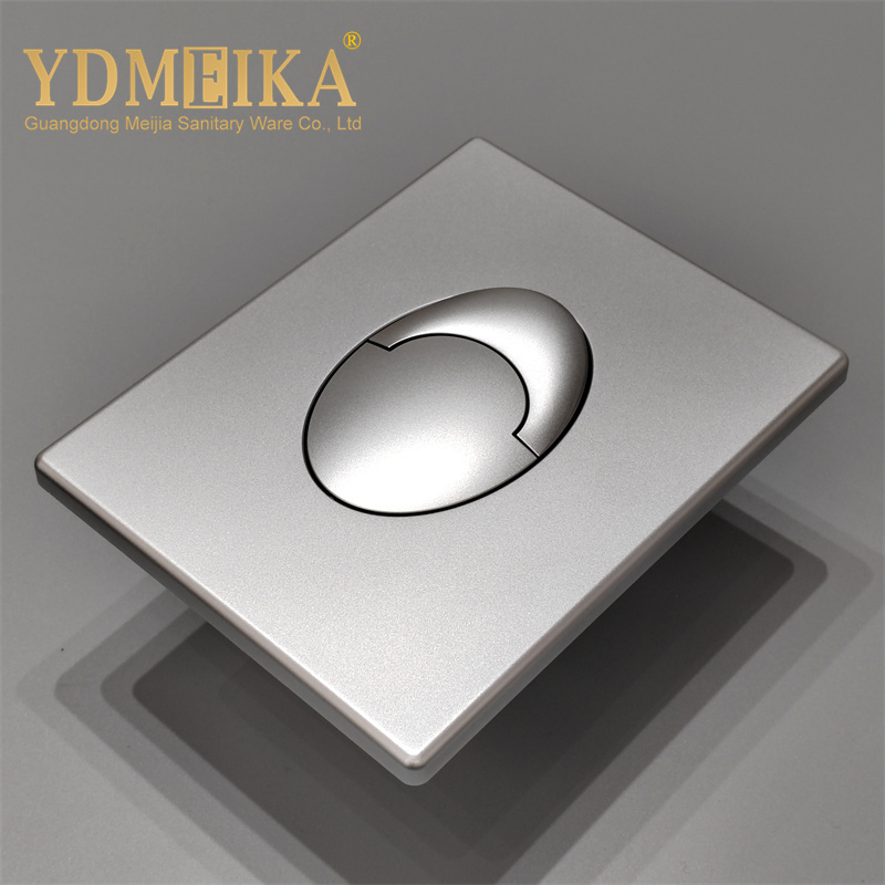 Wall Mounted Concealed Cistern Matt Chrome Silver Dual Square Push Button Panel