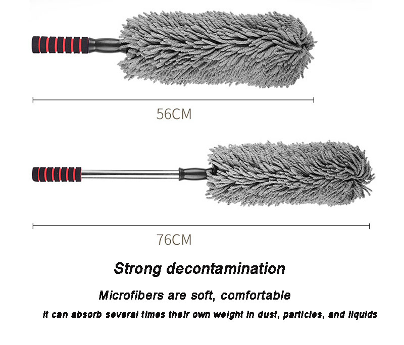Esun Multipurpose Long Secure Extendable Handle Scratch Lint Free Microfiber Duster for Car