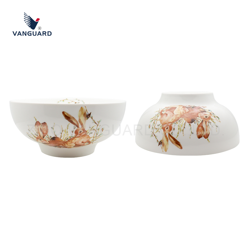 New Product Large Salad Bowl White Round Ceramic Bowl